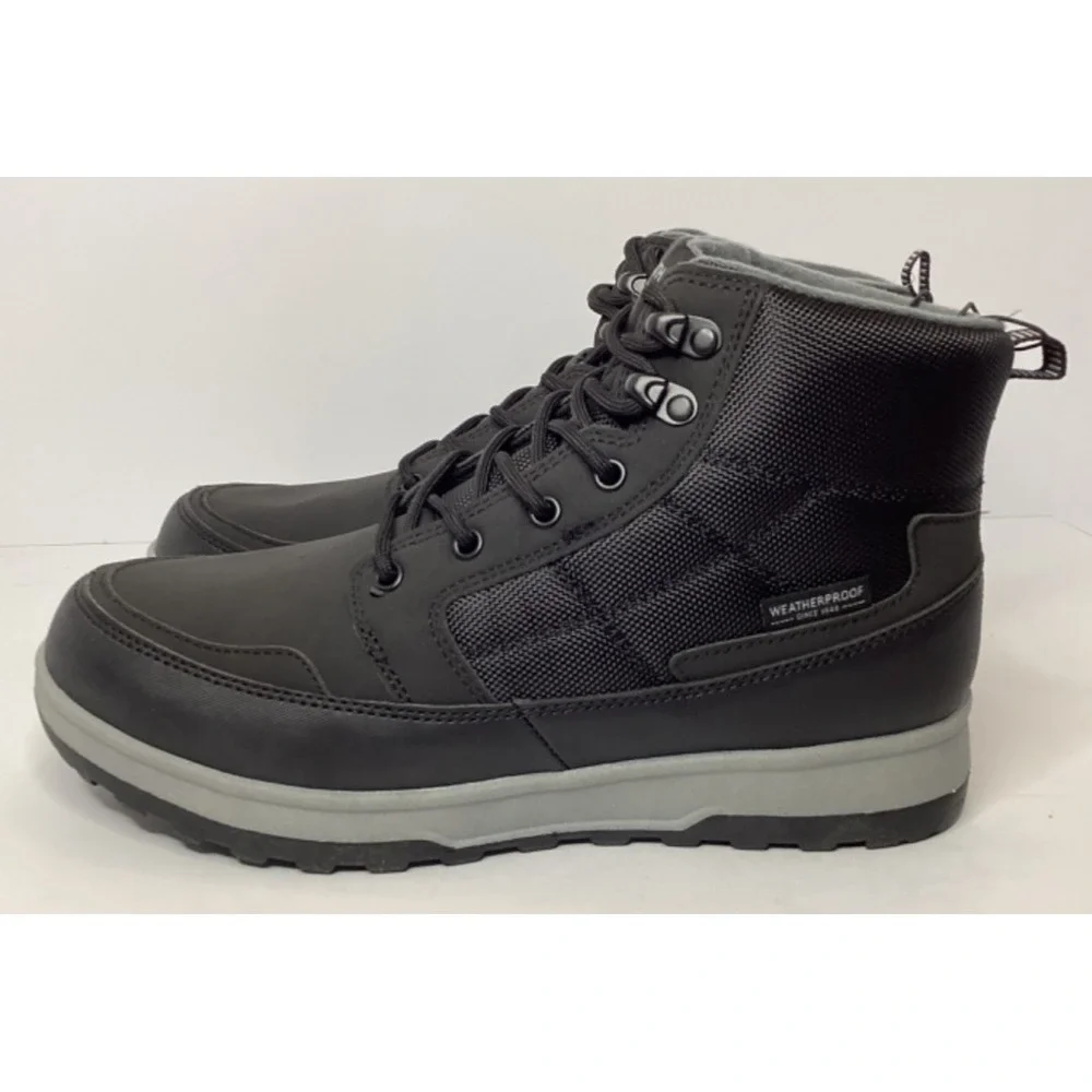 Weatherproof  Memory Foam Laceup Hiking Boot Black Men's Size 8 New